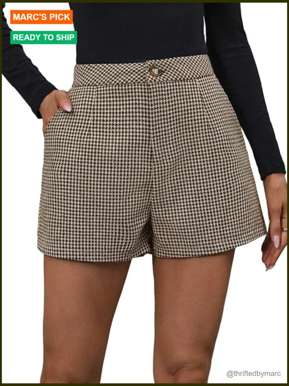 Plaid High Waisted Wide Leg Mini Shorts Work Summer